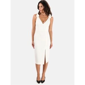 Zimmermann Espionage Sleeveless Bow Dress in Pearl